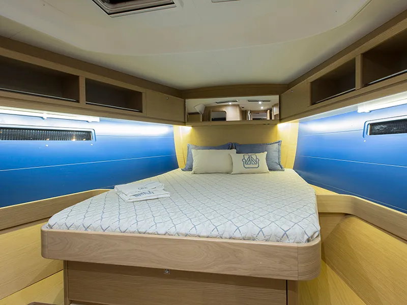 Cabin on Avalon II, a Dufour 460 GL sailboat at Grad Šibenik, Croatia