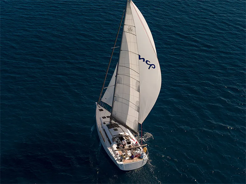 Exterior view of Avalon II, a Dufour 460 GL sailboat at Grad Šibenik, Croatia