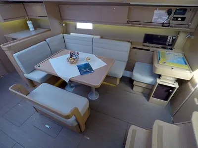 Salon of Avalon II, a Dufour 460 GL sailboat at Grad Šibenik, Croatia