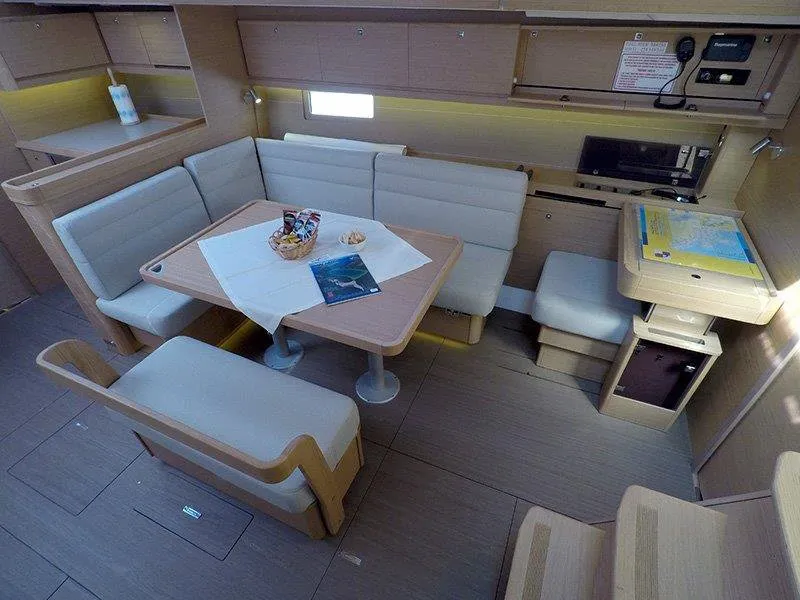 Salon of Avalon II, a Dufour 460 GL sailboat at Grad Šibenik, Croatia