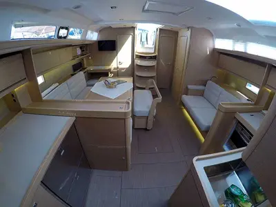 Salon of Avalon II, a Dufour 460 GL sailboat at Šibenik, Croatia