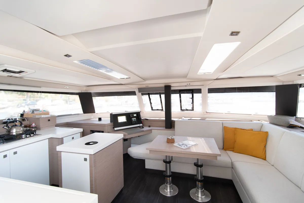 Crewed   "Alegria", a Fountaine Pajot Saona 47 catamaran at Municipality of Kalamata, Greece