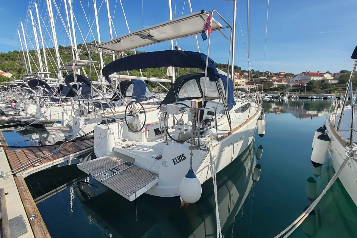 Salon of Elvis, a Jeanneau Sun Odyssey 349 sailboat at Općina Pakoštane, Croatia