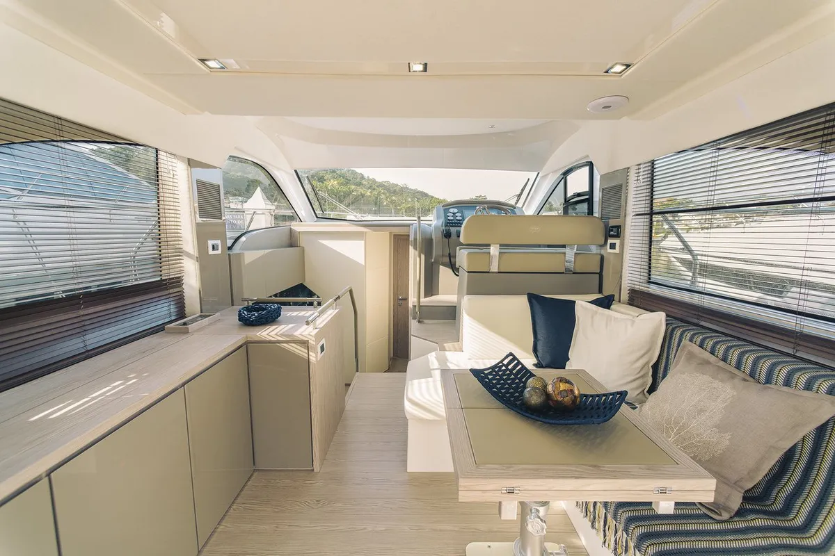 Salon of Noa, a Sessa Fly 42 motor yacht at Općina Sukošan, Croatia