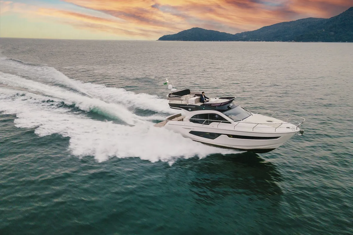 Exterior view of Noa, a Sessa Fly 42 motor yacht at Općina Sukošan, Croatia