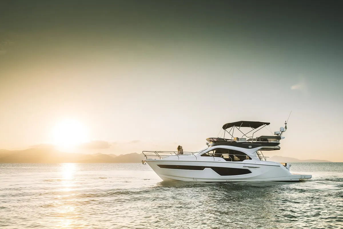 Exterior view of Noa, a Sessa Fly 42 motor yacht at Općina Sukošan, Croatia