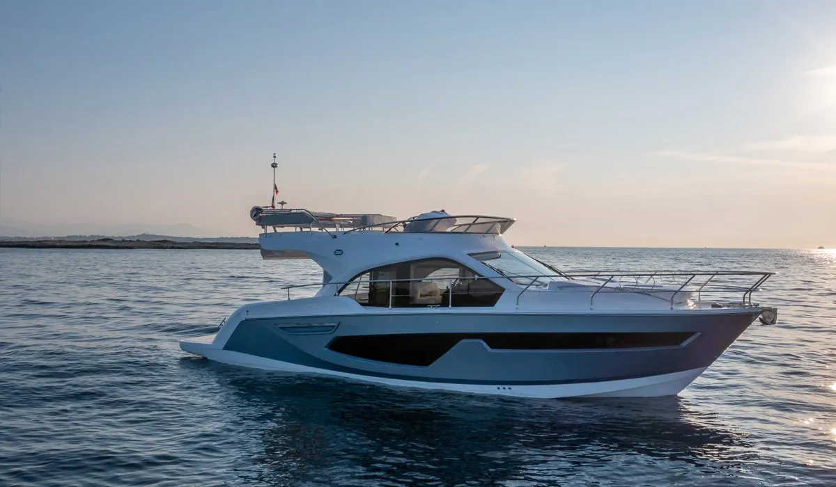 Exterior view of Noa, a Sessa Fly 42 motor yacht at Općina Sukošan, Croatia