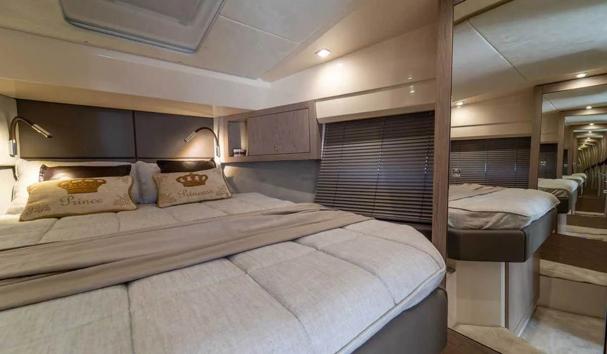Cabin on Noa, a Sessa Fly 42 motor yacht at Općina Sukošan, Croatia