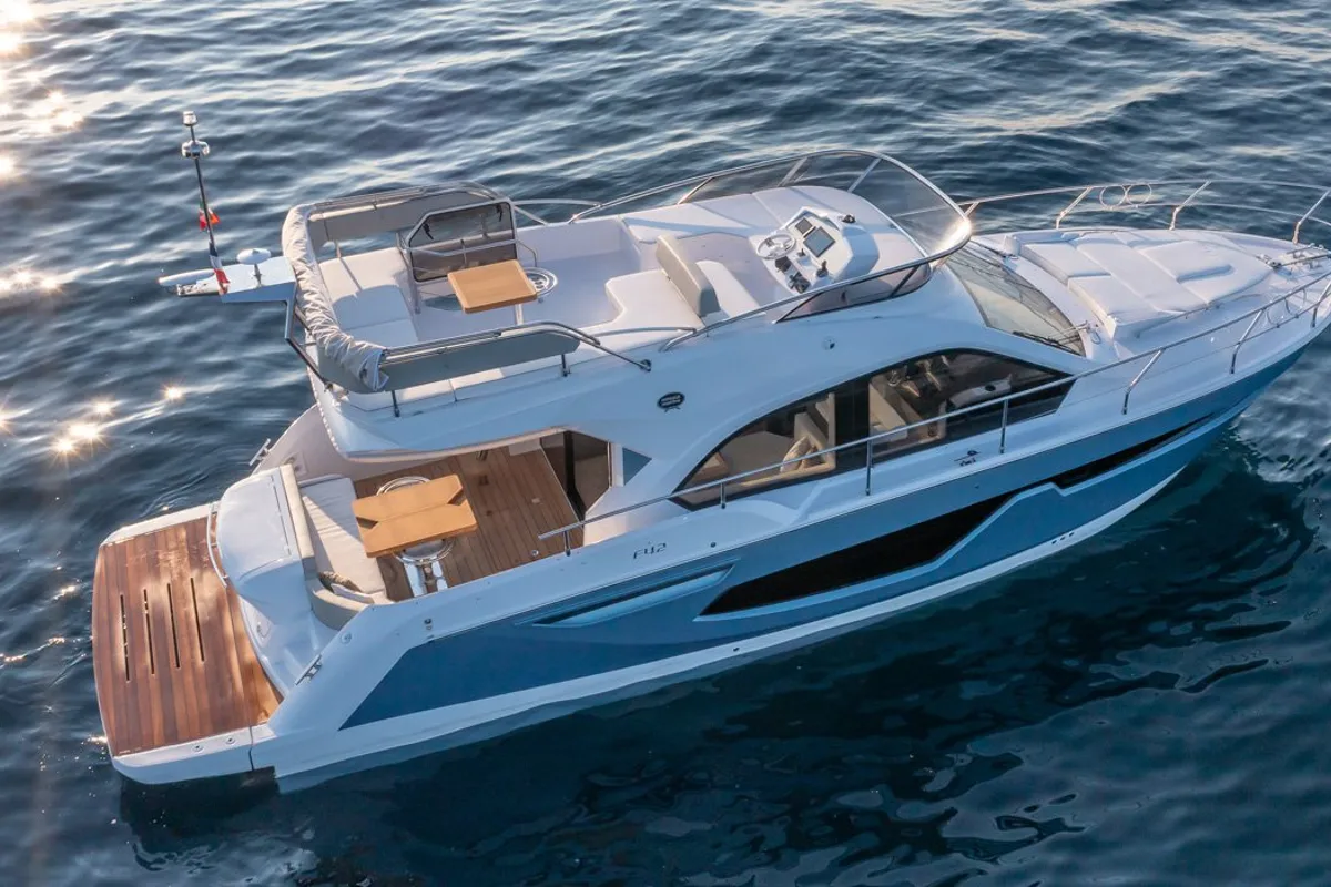 Exterior view of Noa, a Sessa Fly 42 motor yacht at Općina Sukošan, Croatia