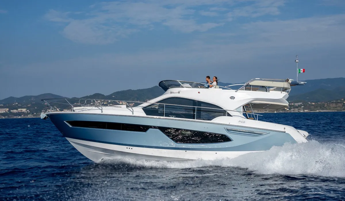 Exterior view of Noa, a Sessa Fly 42 motor yacht at Općina Sukošan, Croatia