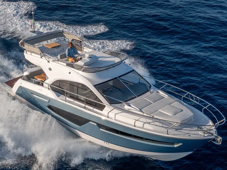 Exterior view of Noa, a Sessa Fly 42 motor yacht at Općina Sukošan, Croatia