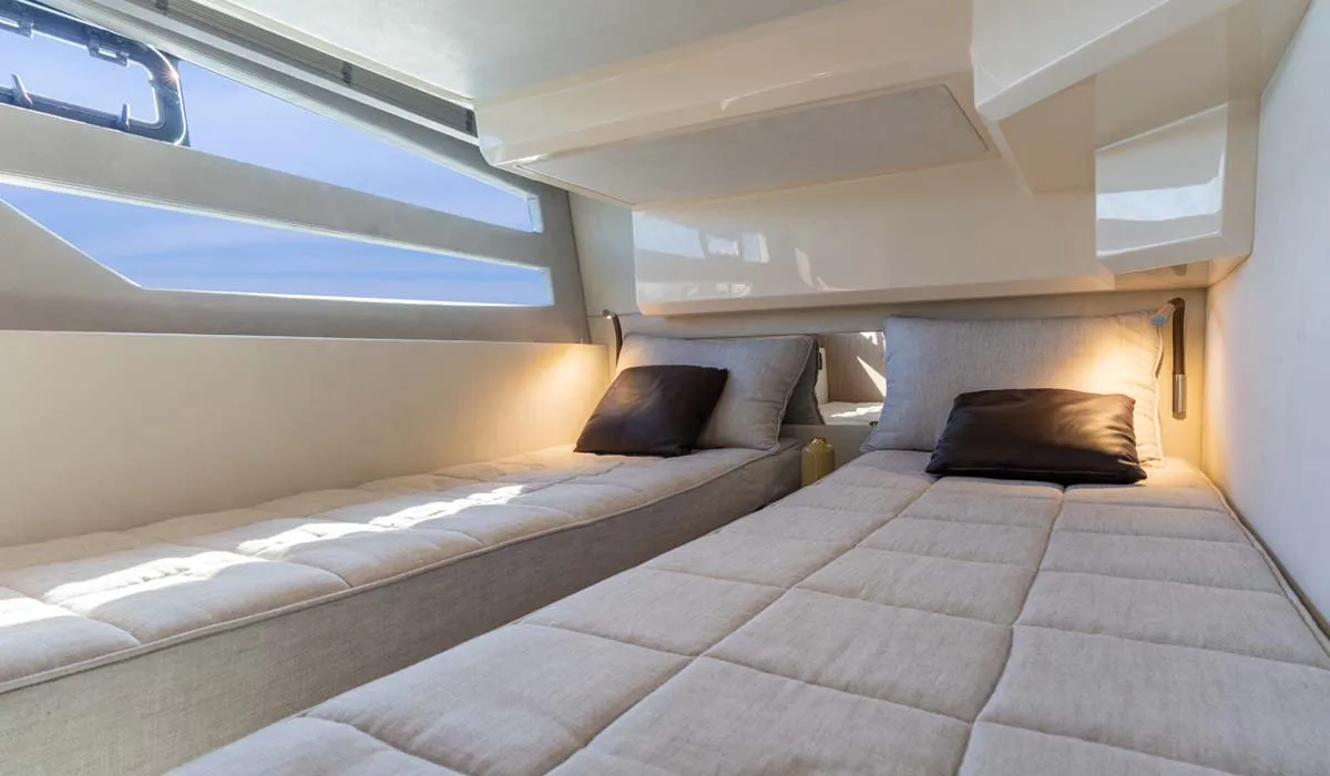 Cabin on Noa, a Sessa Fly 42 motor yacht at Općina Sukošan, Croatia