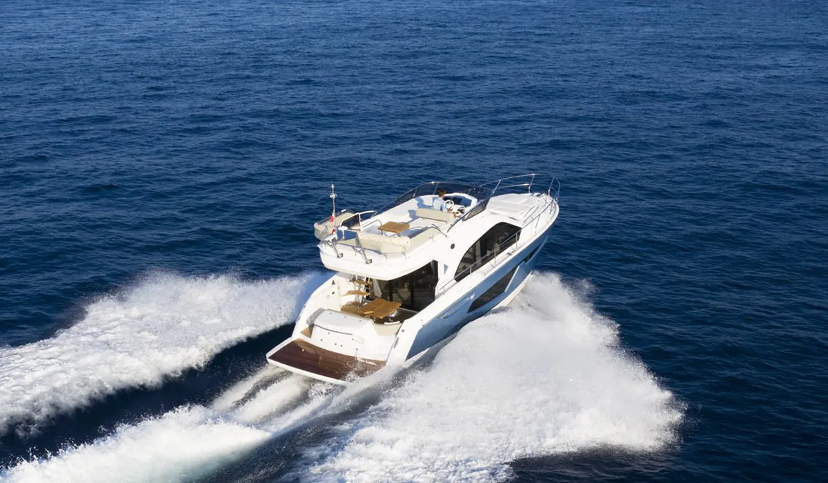 Exterior view of Noa, a Sessa Fly 42 motor yacht at Općina Sukošan, Croatia