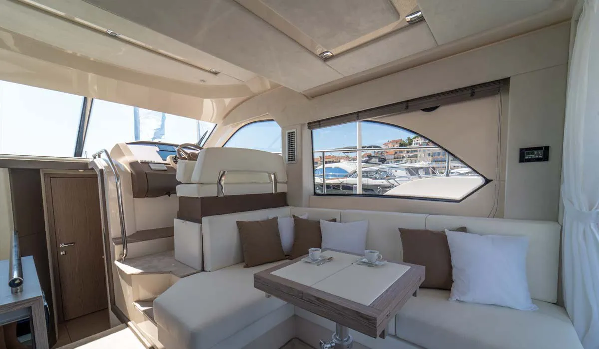 Salon of Noa, a Sessa Fly 42 motor yacht at Općina Sukošan, Croatia
