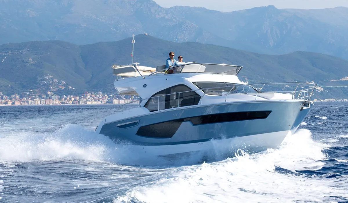 Exterior view of Noa, a Sessa Fly 42 motor yacht at Općina Sukošan, Croatia