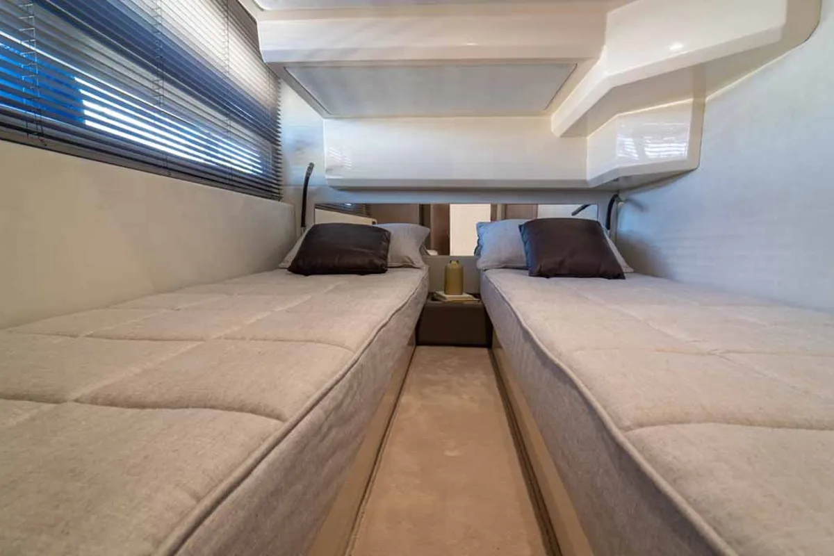 Cabin on Noa, a Sessa Fly 42 motor yacht at Općina Sukošan, Croatia