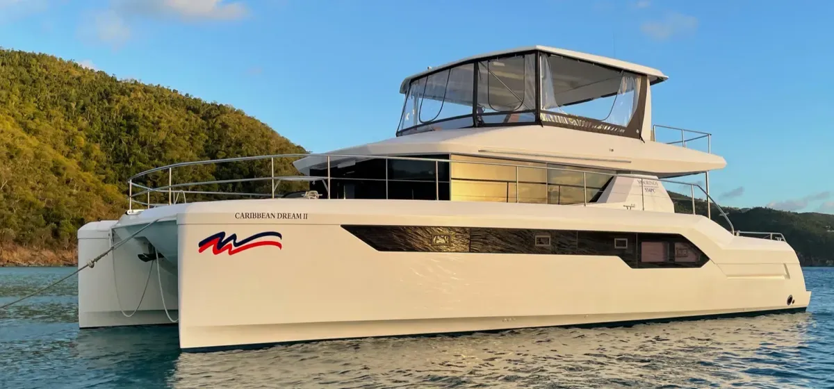 Exterior view of Moorings 534 PC/8+1 Club, a Leopard 53 PC catamaran at Road Town, British Virgin Islands