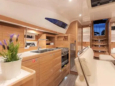 Galley of Bad Buoy, a Elan Impression 45.1 sailboat at Seget Donji, Croatia