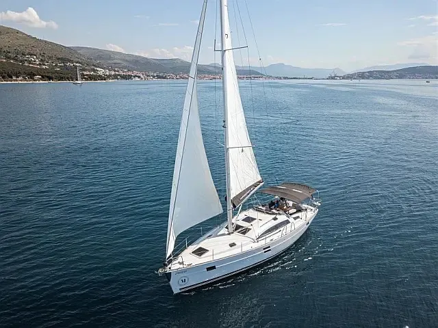 Exterior view of Bad Buoy, a Elan Impression 45.1 sailboat at Seget Donji, Croatia