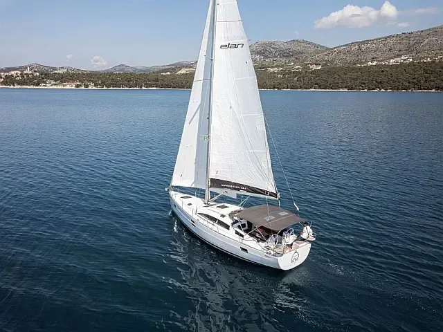 Exterior view of Bad Buoy, a Elan Impression 45.1 sailboat at Seget Donji, Croatia