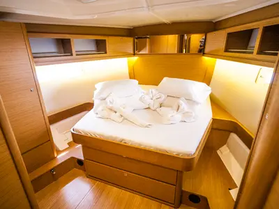 Cabin on Malin, a Dufour 460 GL sailboat at Primošten, Croatia
