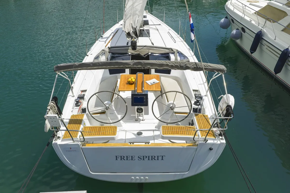 Exterior view of Free Spirit, a Hanse 388 sailboat at Dubrovnik, Croatia