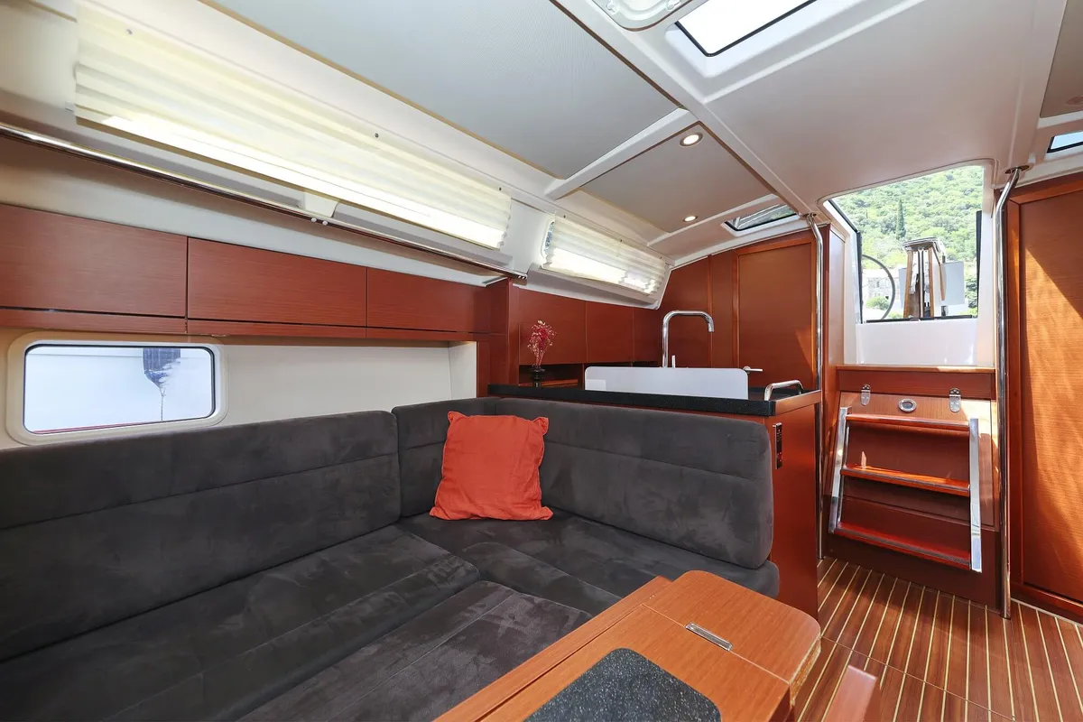 Salon of Free Spirit, a Hanse 388 sailboat at Dubrovnik, Croatia