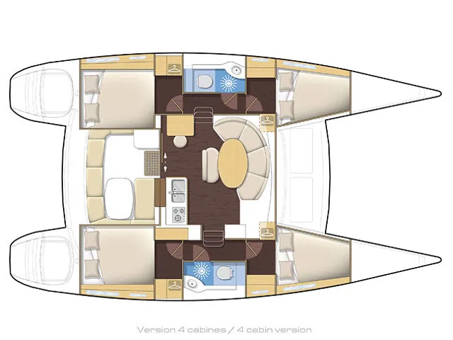 Floor plan of AF-LAG380(II), a Lagoon 380 catamaran at Athens, Greece