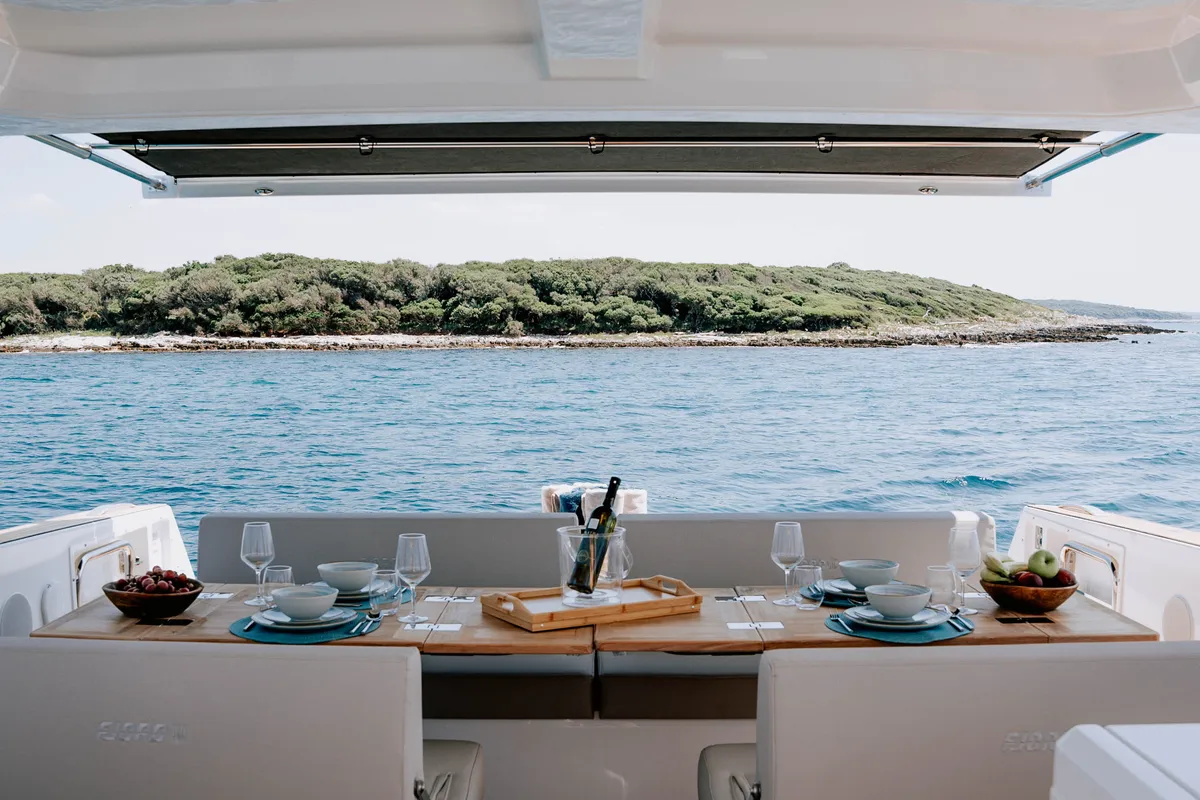 ALB 2, a Fjord 53 XL motorboat at Split, Croatia