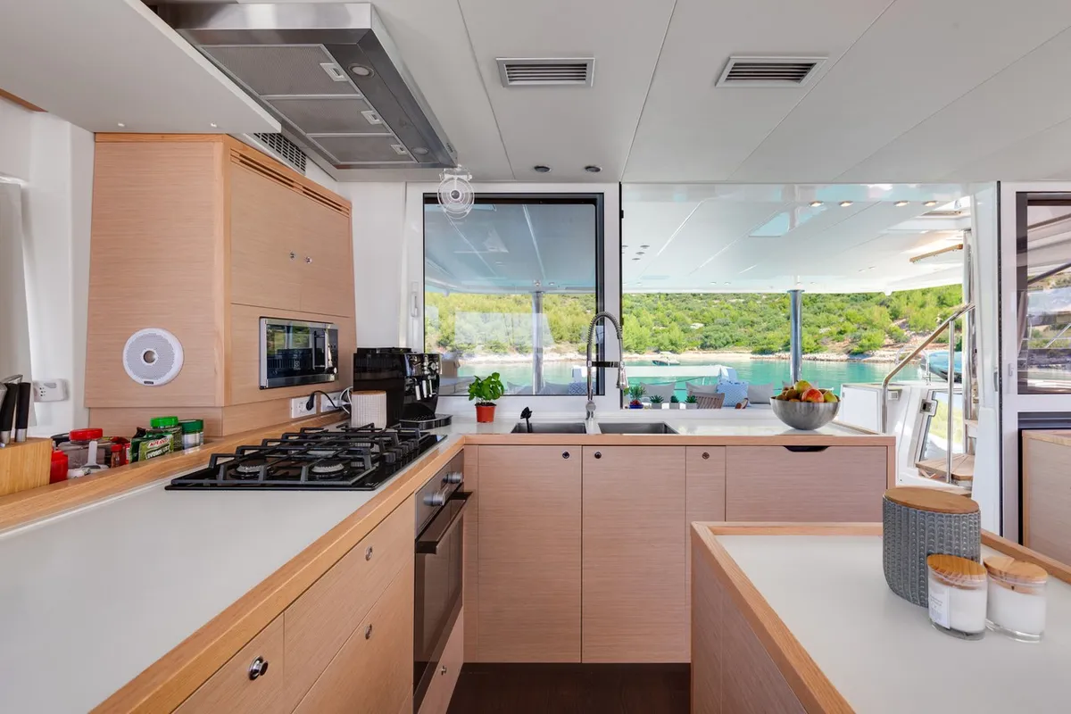 Galley of Cool Change, a Lagoon 560 catamaran at Općina Marina, Croatia