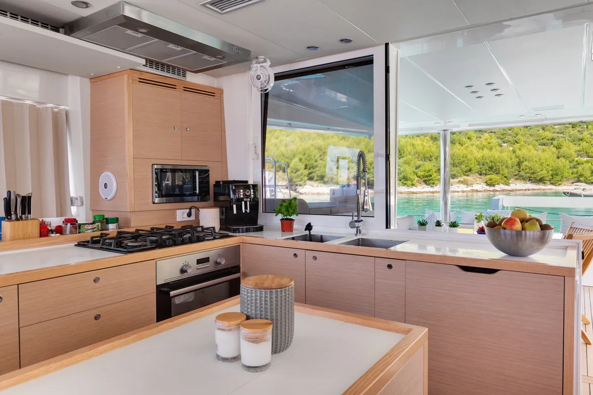 Galley of Cool Change, a Lagoon 560 catamaran at Općina Marina, Croatia
