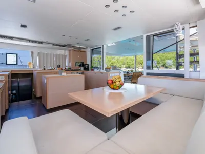 Salon of Cool Change, a Lagoon 560 catamaran at Općina Marina, Croatia