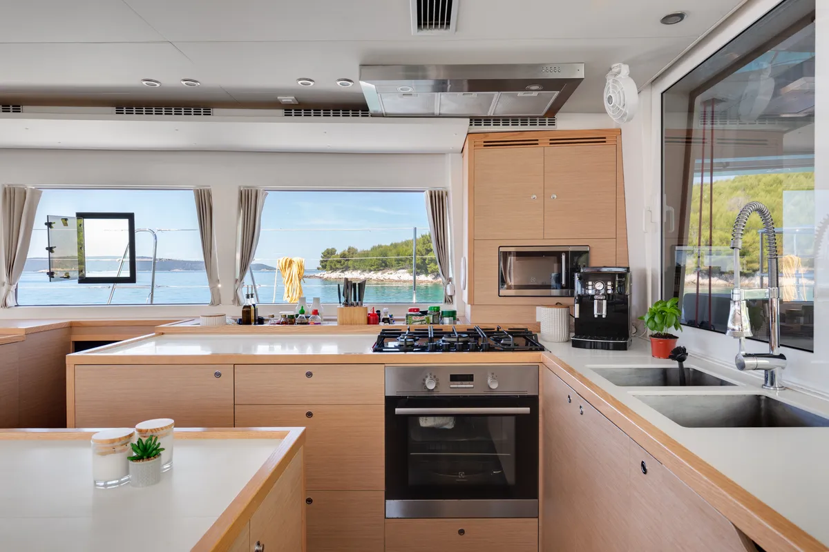 Galley of Cool Change, a Lagoon 560 catamaran at Općina Marina, Croatia