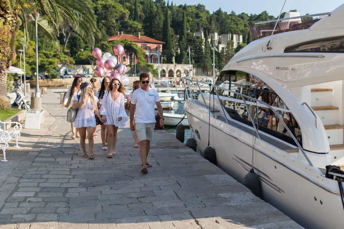 Contessa, a Princess F43 motorboat at Dubrovnik, Croatia