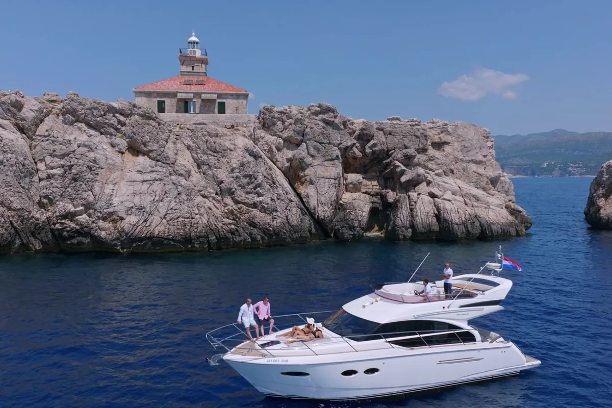 Exterior view of Contessa, a Princess F43 motorboat at Dubrovnik, Croatia