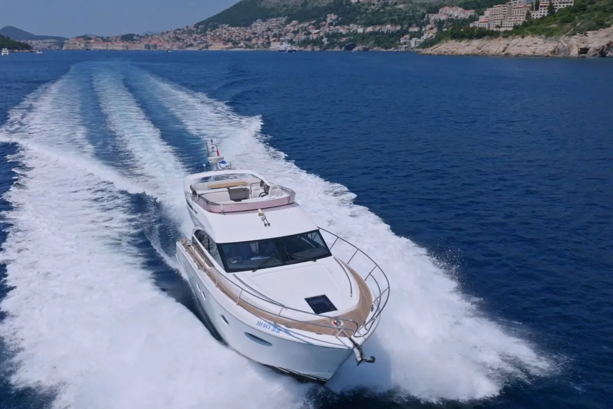 Exterior view of Contessa, a Princess F43 motorboat at Dubrovnik, Croatia