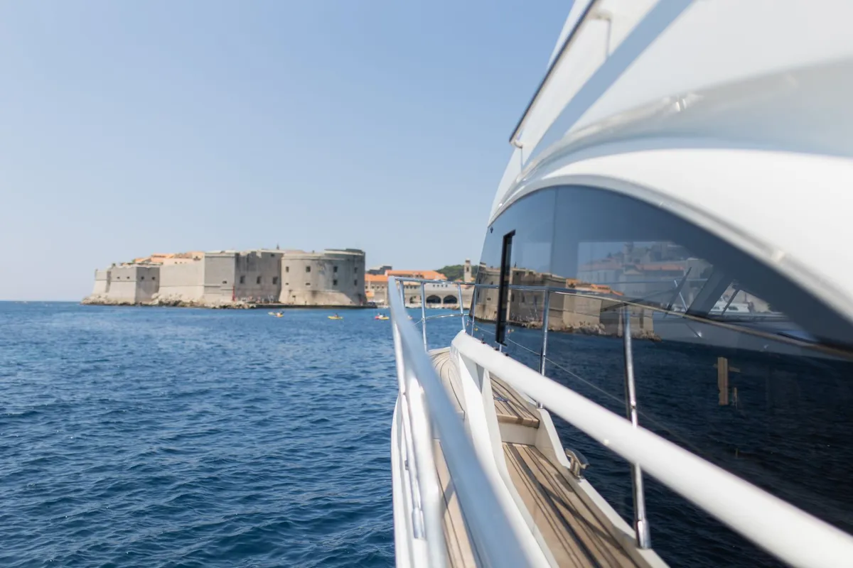 Exterior view of Contessa, a Princess F43 motorboat at Dubrovnik, Croatia