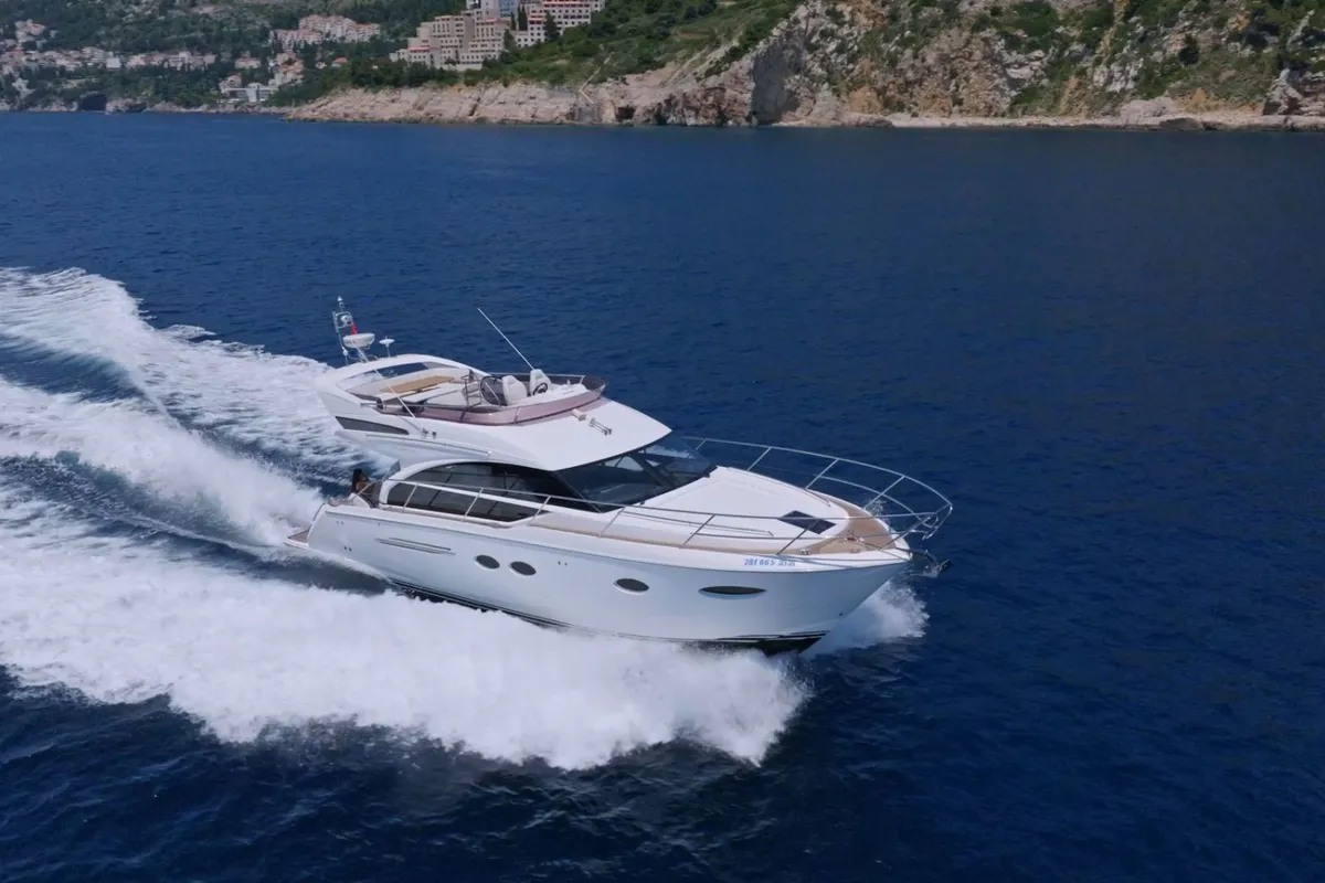 Exterior view of Contessa, a Princess F43 motorboat at Dubrovnik, Croatia