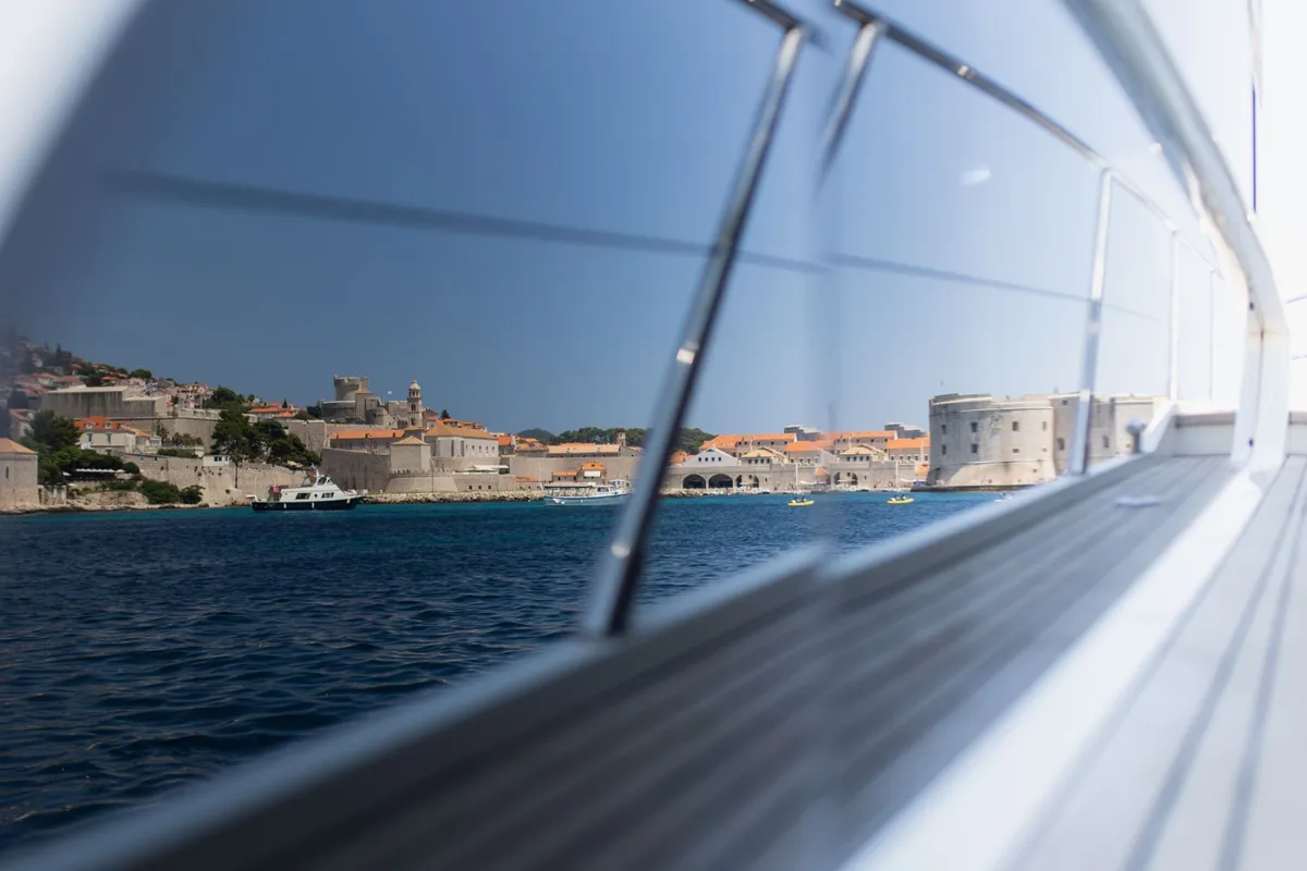 Exterior view of Contessa, a Princess F43 motorboat at Dubrovnik, Croatia