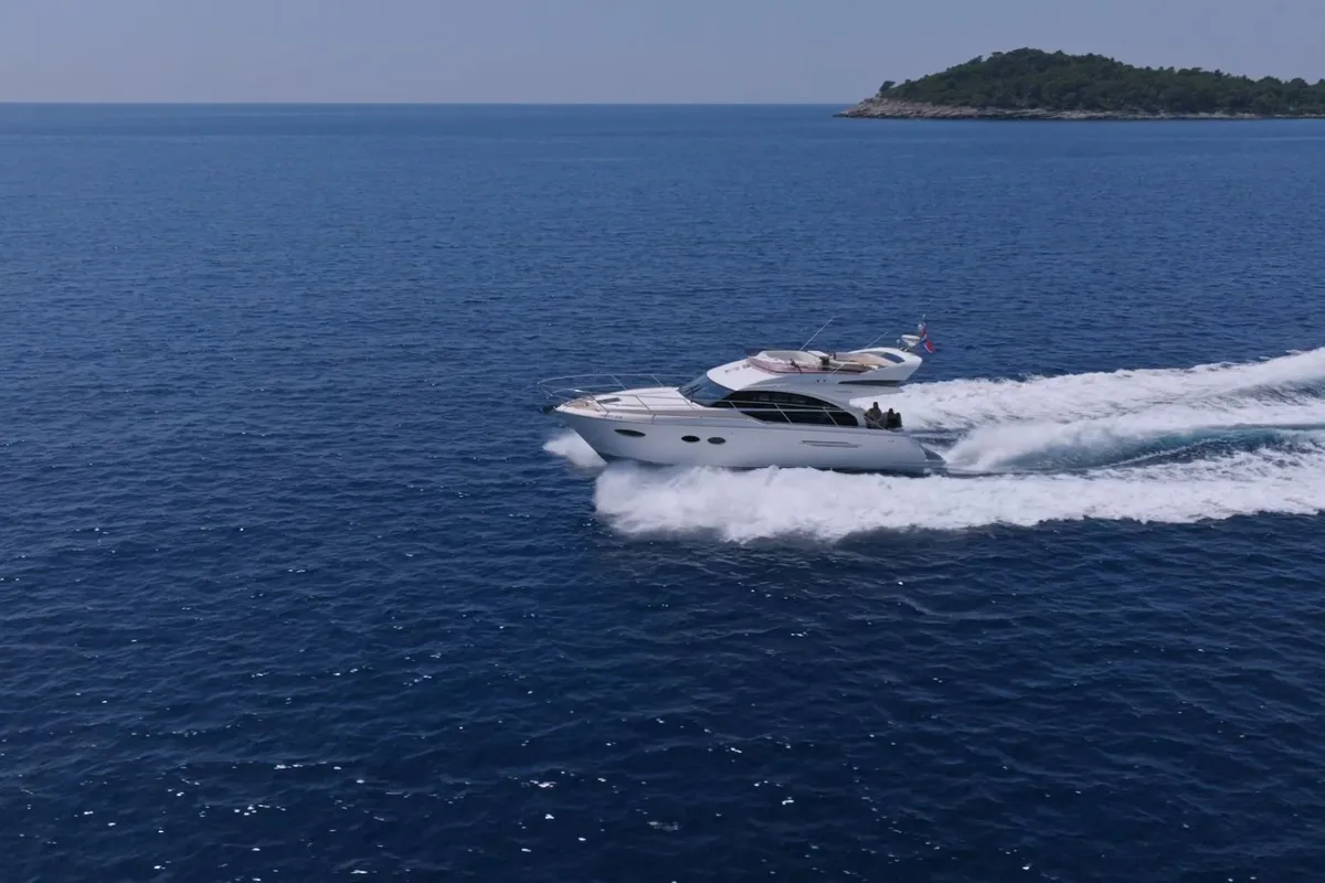 Exterior view of Contessa, a Princess F43 motorboat at Dubrovnik, Croatia