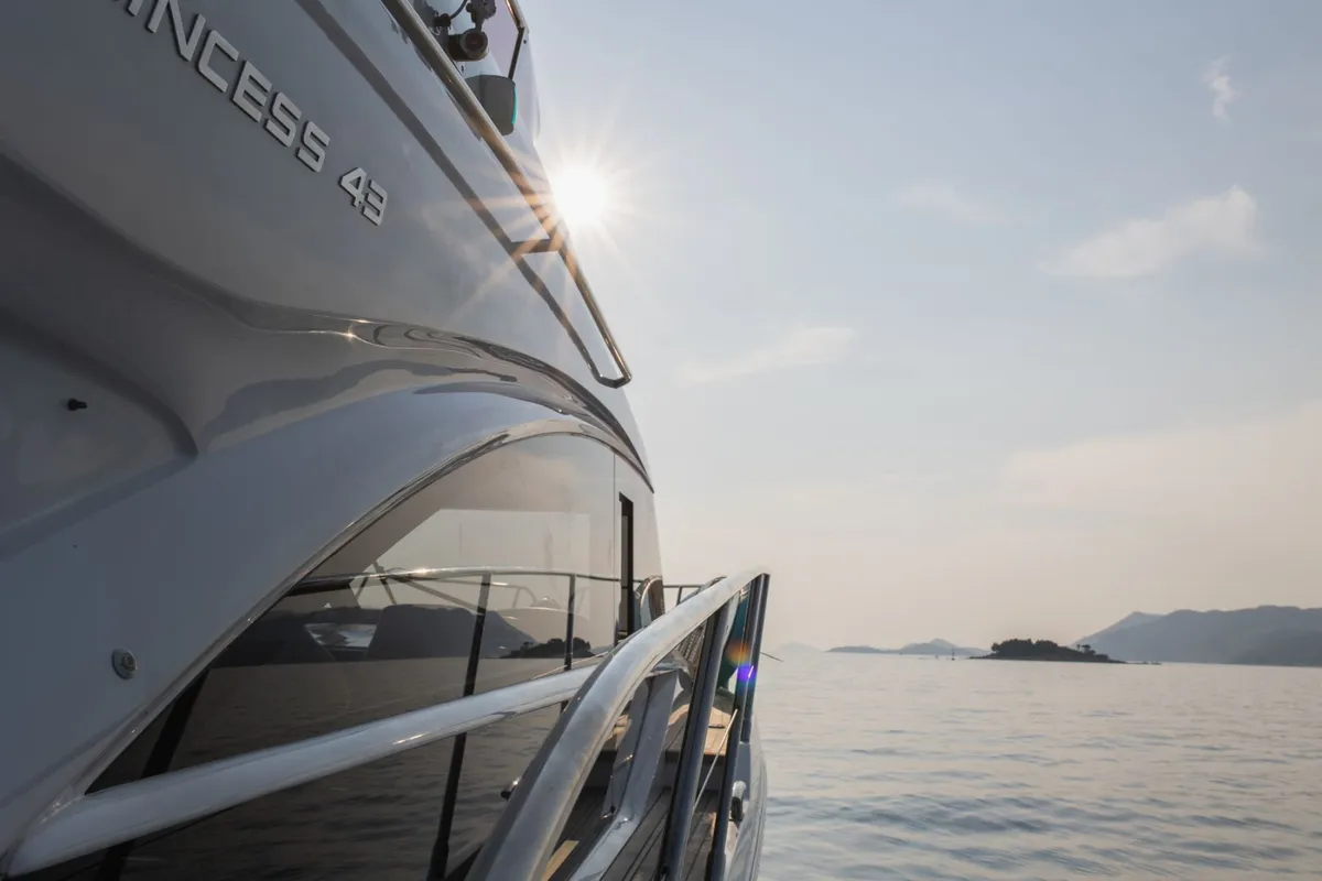Contessa, a Princess F43 motorboat at Dubrovnik, Croatia
