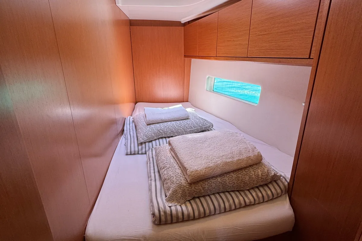 Cabin on Nora, a Bavaria C45 sailboat at Općina Rogoznica, Croatia