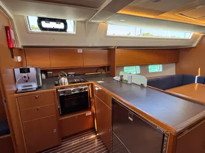 Galley of Nora, a Bavaria C45 sailboat at Općina Rogoznica, Croatia