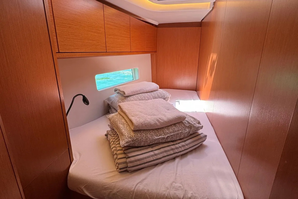 Cabin on Nora, a Bavaria C45 sailboat at Općina Rogoznica, Croatia