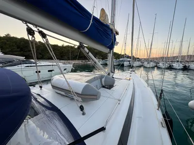 Deck of Nora, a Bavaria C45 sailboat at Općina Rogoznica, Croatia