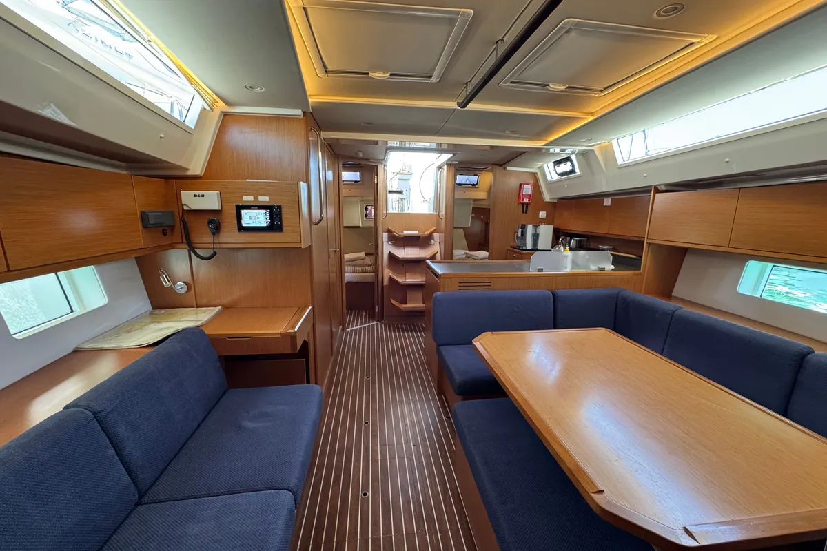 Salon of Nora, a Bavaria C45 sailboat at Općina Rogoznica, Croatia