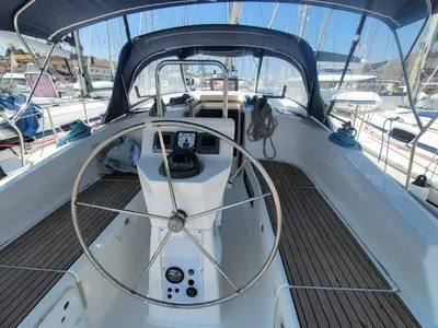 Cockpit of Angelica, a Bavaria Cruiser 36 sailboat at Grad Trogir, Croatia
