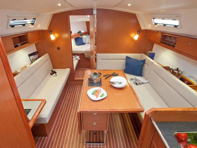 Salon of Angelica, a Bavaria Cruiser 36 sailboat at Grad Trogir, Croatia