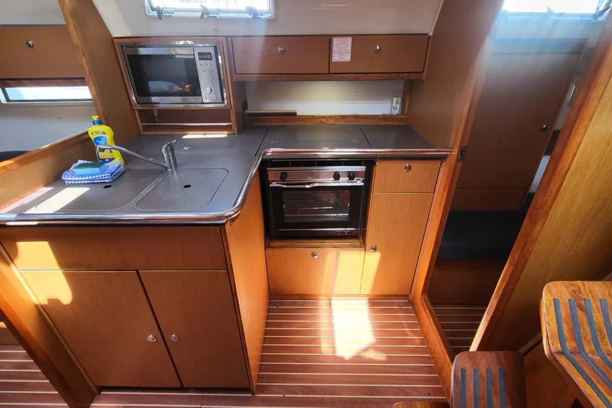Galley of Angelica, a Bavaria Cruiser 36 sailboat at Grad Trogir, Croatia