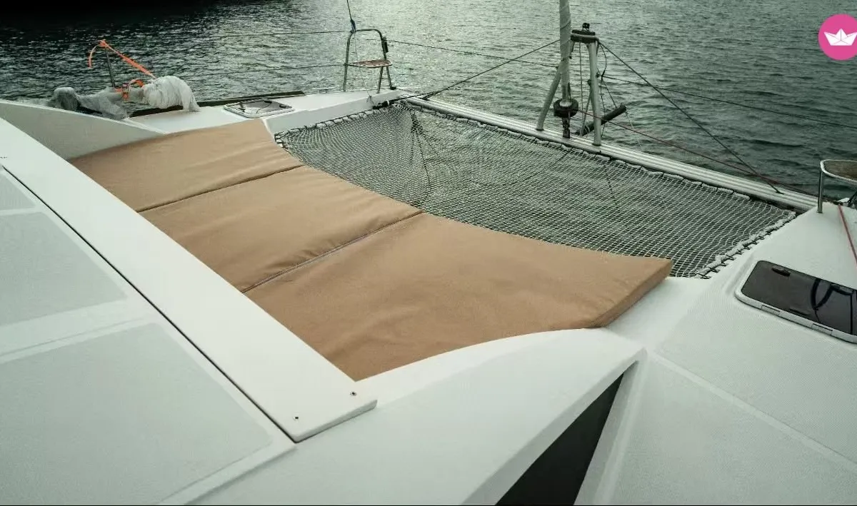 Deck of Andaman Discovery, a C – Catamarans C-Cat 37 catamaran at Mai Khao, Thailand